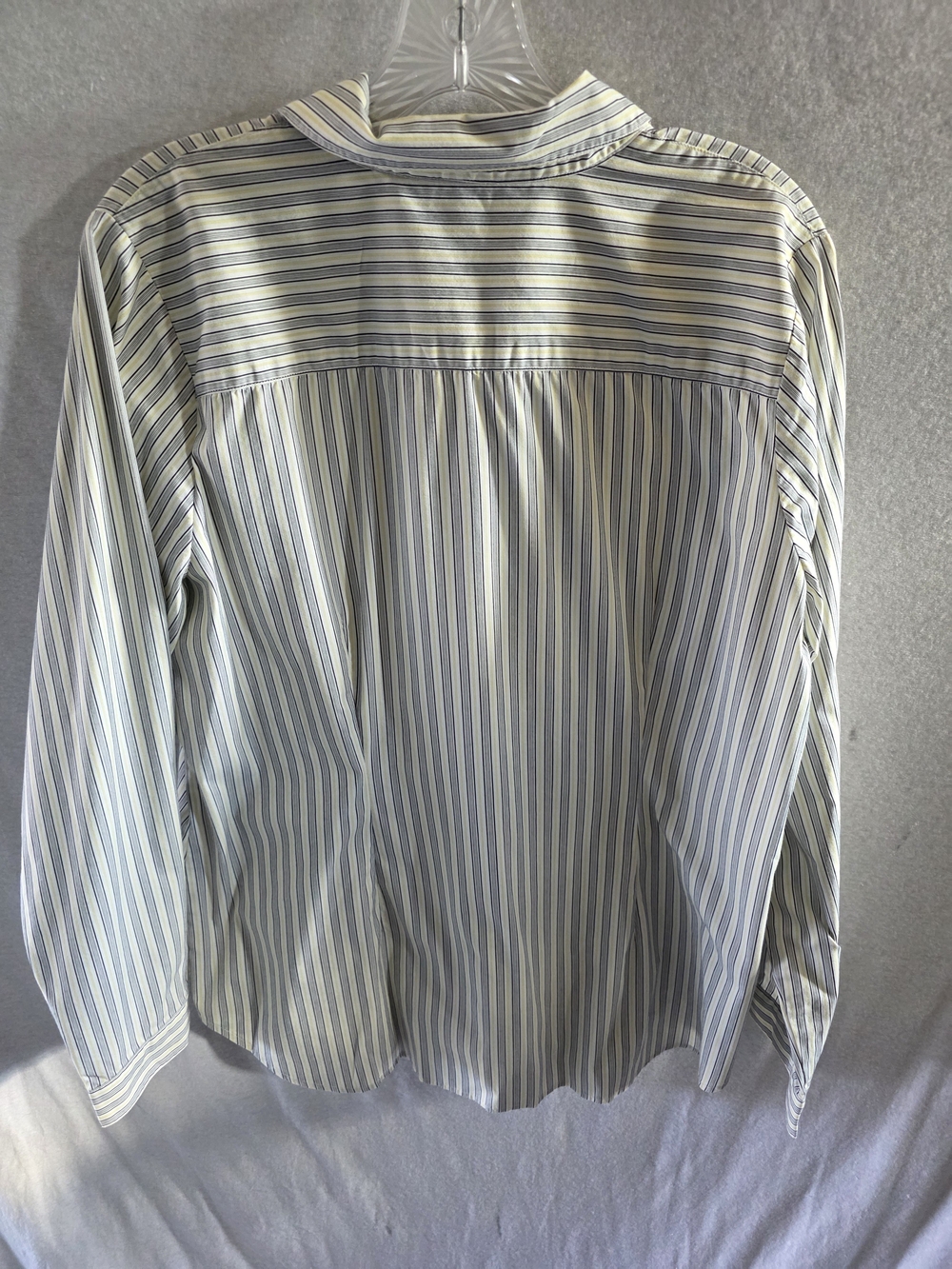 CAbi Striped Button-Front Shirt in Blue and Cream with Yellow Accents - Picture 4 of 4